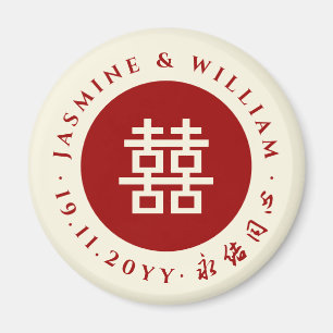 Aimant Simple Cercle Double Bonheur Mariage chinois