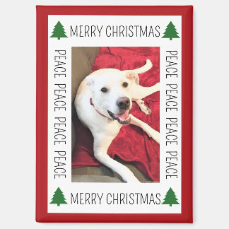 Aimant Simple Christmas Photo Frame of Funny Smiling Dog