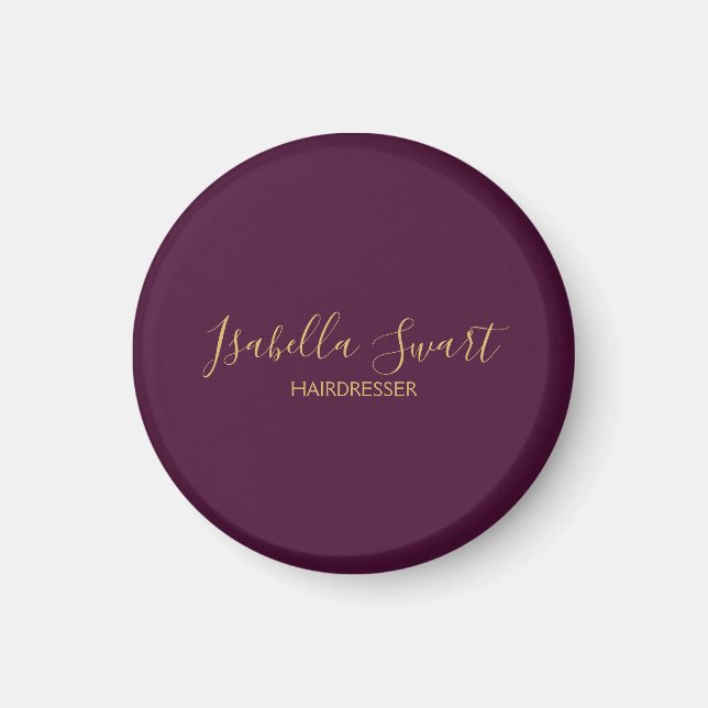 Aimant Simple entreprise violet minimaliste (Devant)