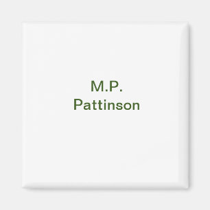Aimant Simple minimal vert ajoutez votre texte nom photo