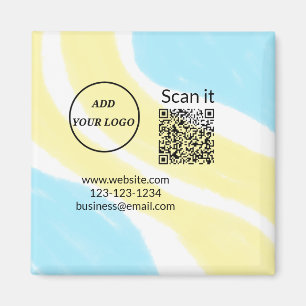 Aimant Simple minimum q r code ajouter logo code d'analys