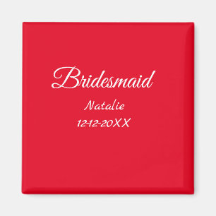 Aimant Simple minimum rose bridesmaid ajouter le nom de l