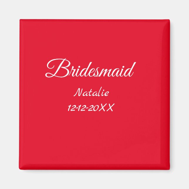 Aimant Simple minimum rose bridesmaid ajouter le nom de l (Devant)
