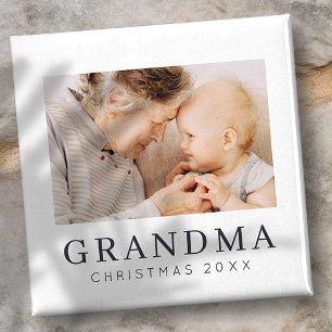 Aimant Simple Moderne Chic Personnalisé Grandma Photo Ho