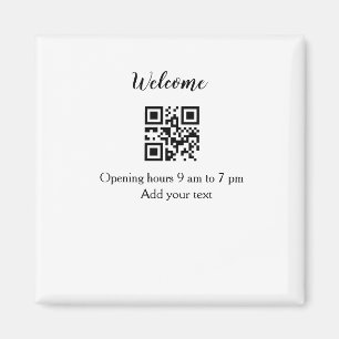 Aimant Simple ouverture de bienvenue code-barres QR ajout