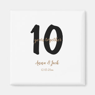 Aimant simple personnalisé 10 ans nom date