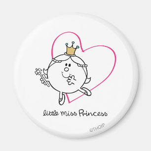 Aimant Simple petite Miss Princesse   Coeur rose