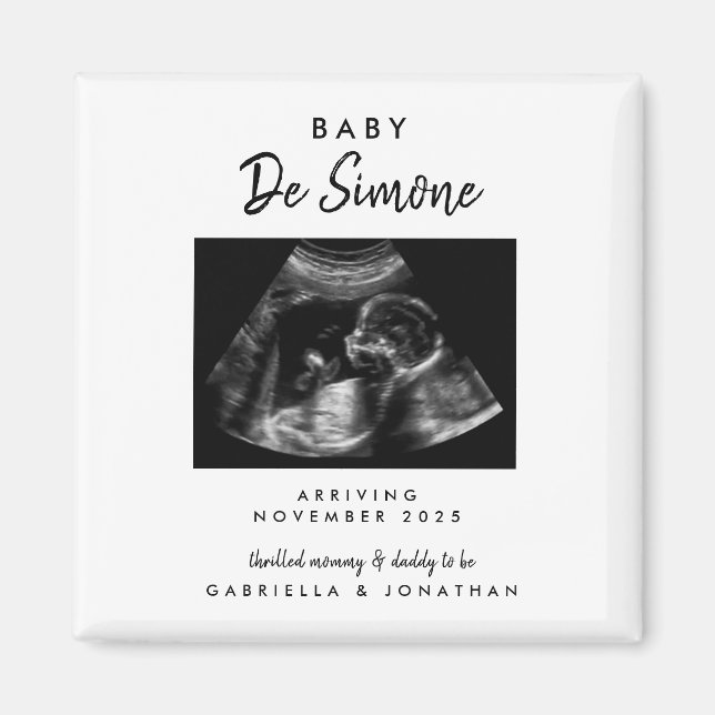 Aimant Simple Photographie de l'échographie de grossesse  (Devant)