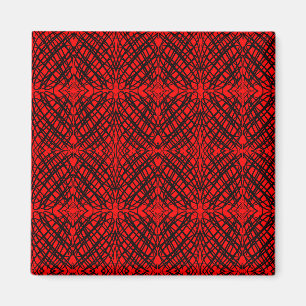 Aimant Simple Scribble   Carreaux miroir   Rouge  