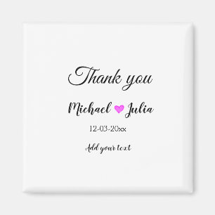 Aimant Simple thank you couple heart glitter