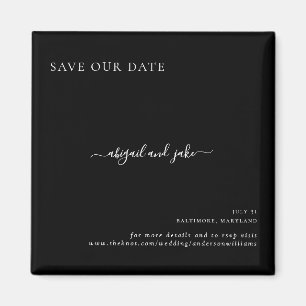 Aimant Simply Black Mariage Enregistrer notre date