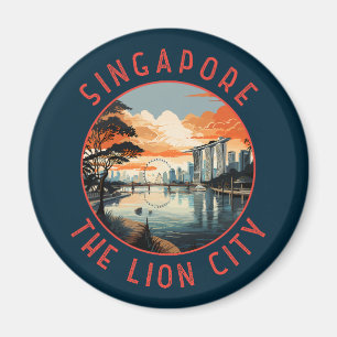Aimant Singapore Retro Distressed Circle