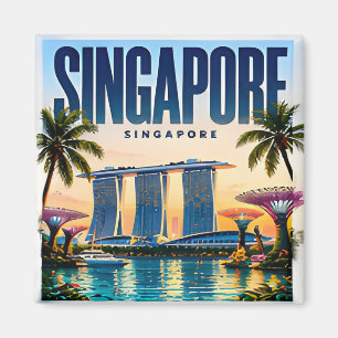 Aimant 🌇 Singapour Skyline Moderne de Ville 🌇