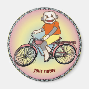 Aimant Singe chaussette bicyclette