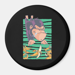 Aimant Singe Mignon Avec Des Bananes