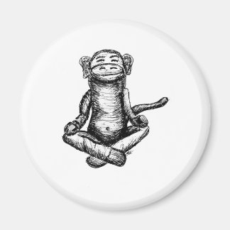 Aimant singe zen à encre noire