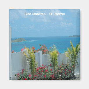 Aimant Sint Maarten - paysage marin de bleu d'océan de S