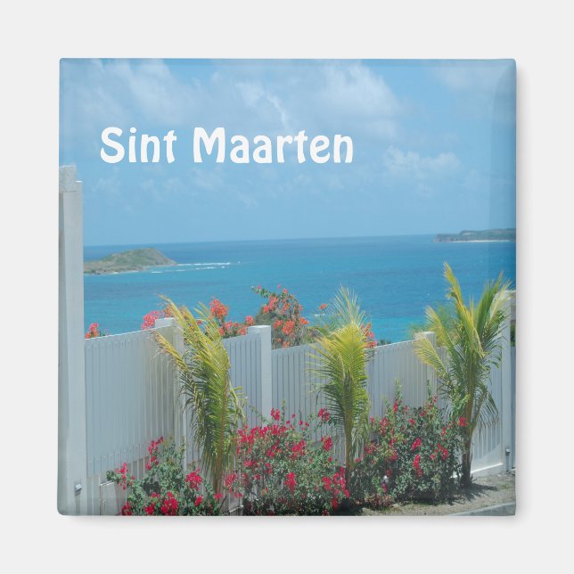 Aimant Sint Maarten - Saint Martin Océan Bleu Mer (Devant)