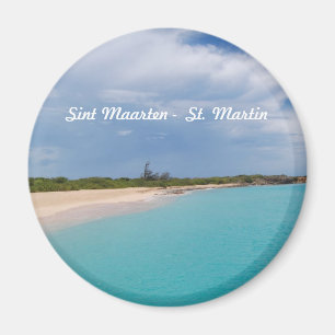Aimant Sint Maarten - Scène de la plage St Martin
