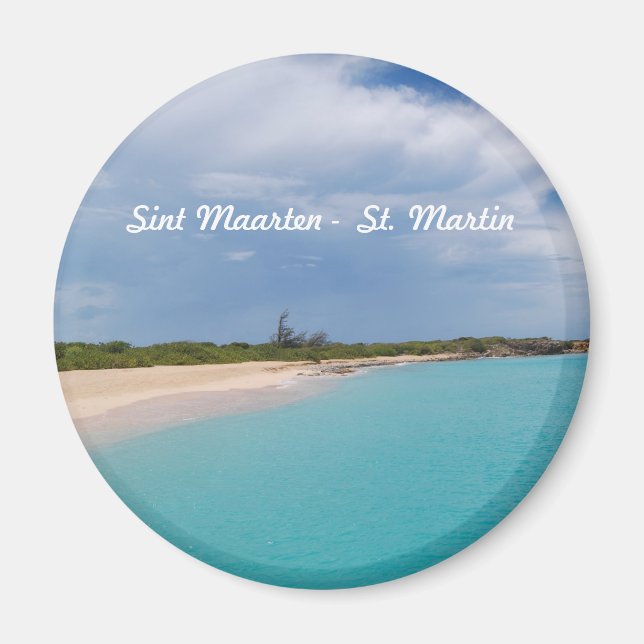 Aimant Sint Maarten - Scène de la plage St Martin (Devant)