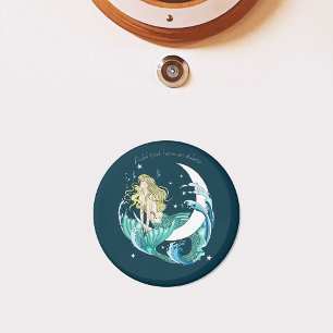 Aimant Sirène Blonde Croissant de Lune Fantastique Art Dé