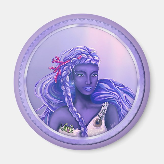 Aimant Sirène de mer violette (Devant)