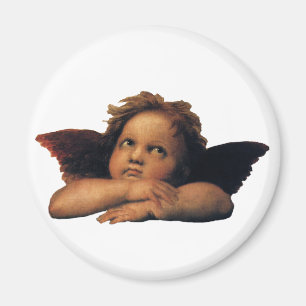 Aimant Sistine Madonna, Angels détail par Raphael Sanzio