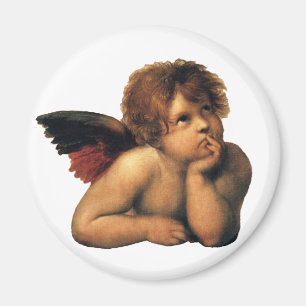 Aimant Sistine Madonna, Angels détail par Raphael Sanzio