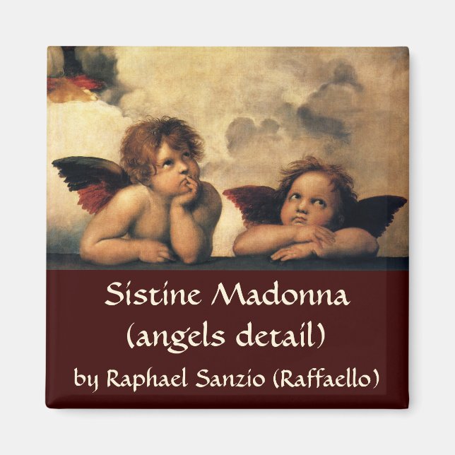 Aimant Sistine Madonna Angels par Raphael Sanzio (Devant)