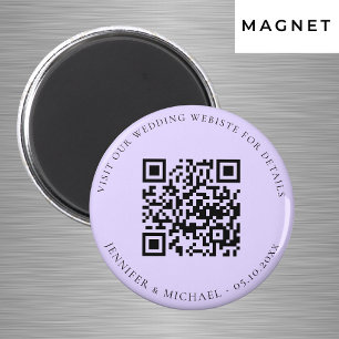 Aimant Site mariage QR code détails rsvp violet