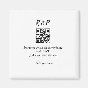 Aimant Site web de mariage rsvp q r code ajouter nom text