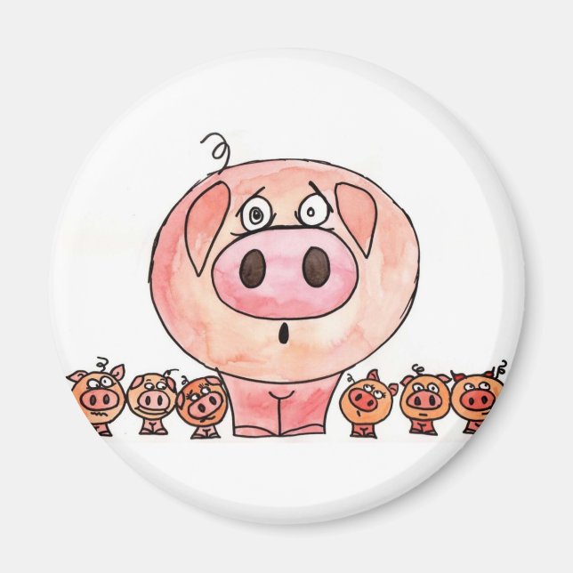 Aimant Six petits cochons (Devant)