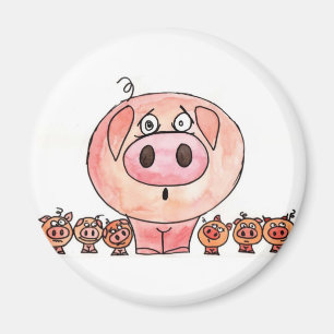 Aimant Six petits porcs