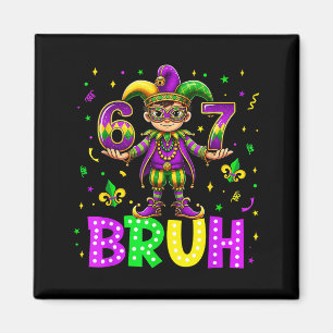 Aimant Six Seven 67 Bruh Joyeux Mardi Gras Leprechaun Fle