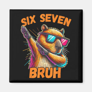 Aimant Six Seven Bruh 67 Capybara Vintage Drôle Cadeau de