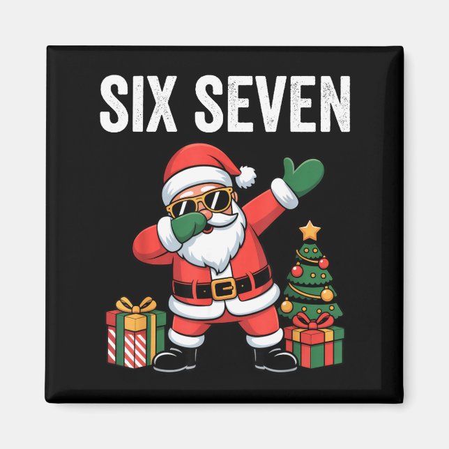Aimant Six Seven Funny Santa Christmas 67 Meme  (Devant)