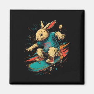 Aimant Skateboard Skater Pour Ados Garçon Fille Bunny Est