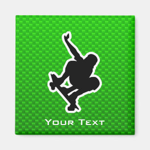 Aimant Skateboarding vert