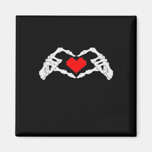 Aimant Skeleton Coeur Et Mème Mains