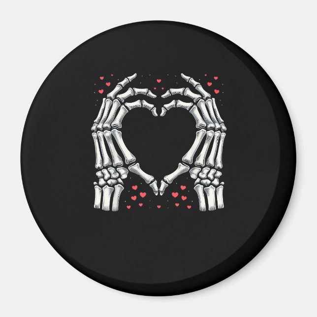 Aimant Skeleton Coeur main Valentines Jour Drôle Couple (Devant)