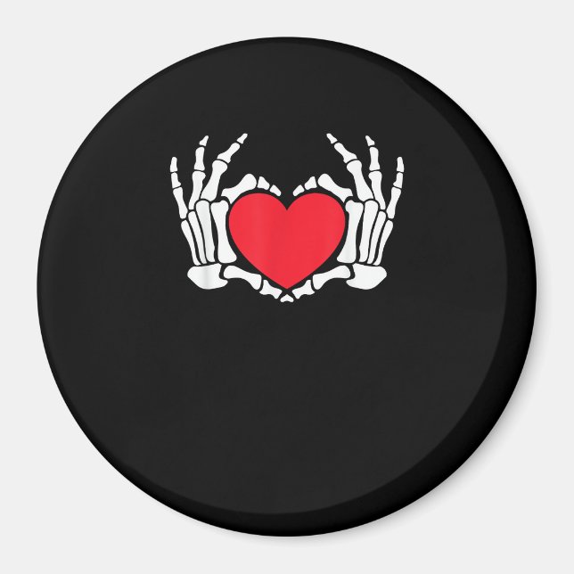 Aimant Skeleton Coeur main Valentines Jour drôle Mème (Devant)