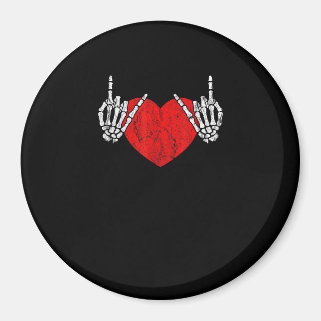 Aimant Skeleton Coeur Mains Et Rouleau, Valentines Hallow (Devant)