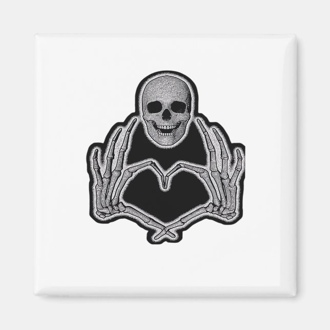 Aimant Skeleton Heart Hands Classic (Devant)