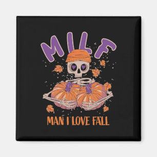 Aimant Skeleton Man I Love Fall Fun Skeleton Citrouille H