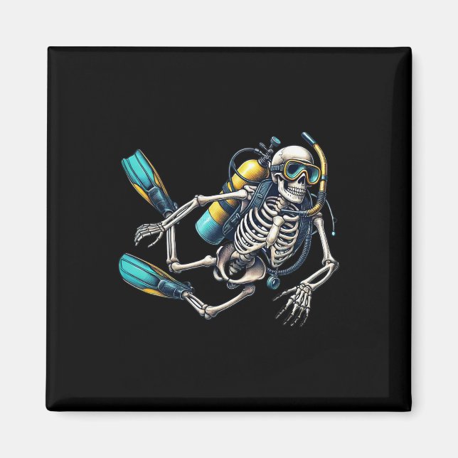 Aimant Skeleton Scu Diving Halloween Skeleton Scu Diver (Devant)