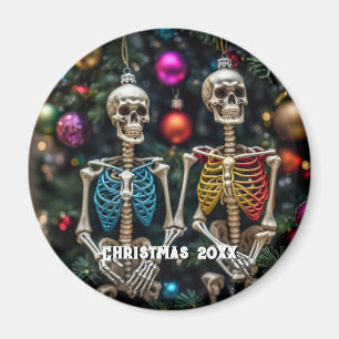 Aimant Skeletons et ornements colorés Noël