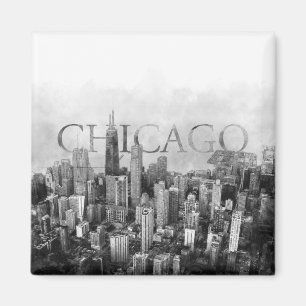 Aimant Sketch Skyline de Chicago