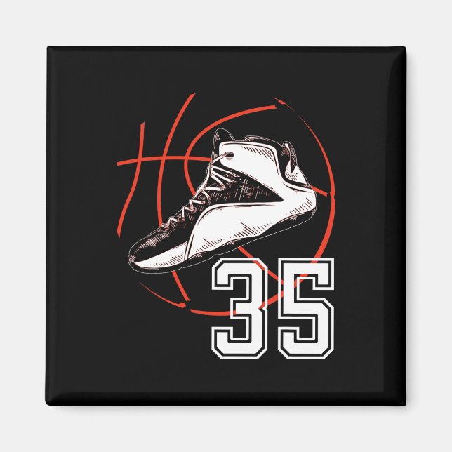 Aimant Sketll Chaussures 35e Anniversaire cadeau de fête  (Devant)