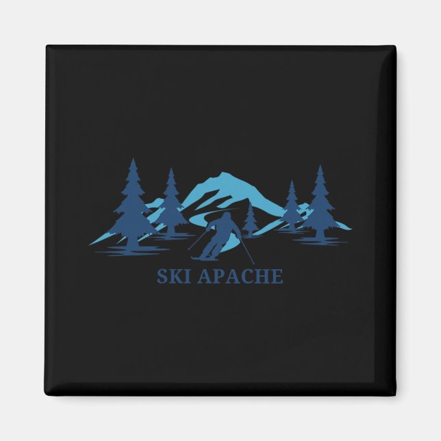 Aimant Ski Apache New Mexico Ski Resort Skiing Skier  (Devant)