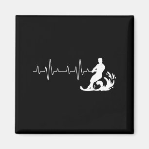 Aimant Ski nautique battement de coeur - skieur nautique